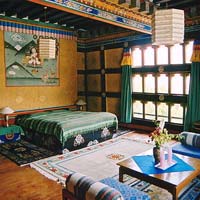 Traditional room at Gangtey Palace Hotel