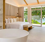 Rooms range from deluxe to spacious suites and villas