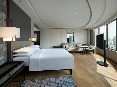 Elegant newlook rooms - like this Corner Suite - have  positioned JW Marriott Bangkok  as one of the best buisiness hotels in the city