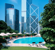 Open air pool at Island Shangri-La Hong Kong