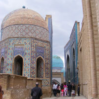 Uzbek tour past blue domes and minarets