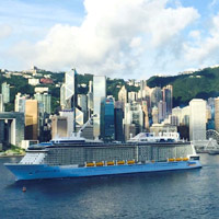 Qantum of the Seas viewed from Hong Kong InterContinental Presidential Suite