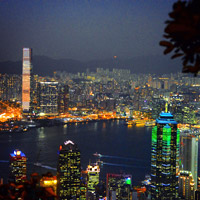 Hong Kong fun guide, Victoria Harbour evening lights switch on