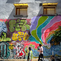 Delhi fun guide - Hauz Khas Village wall art