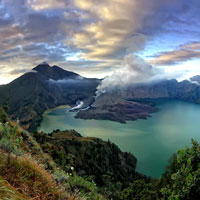 Lombok fun guide for families, Mt Rinjani Crater Lake view
