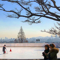 Winter ice rink at the Grand Hyatt Seoul - fun for kids and families