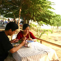 Laos dining, the Mekong