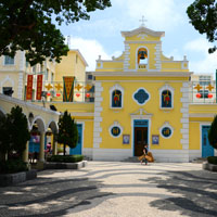 Macau family fun, walk around St Francis Xavier's Chapel in quiet Coloane