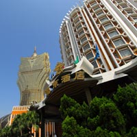 Macau casino hotels, Lisboa Hotel Macau and Grand Lisboa in background