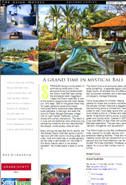 Top Asian Hotels A4 page for Grand Hyatt Bali