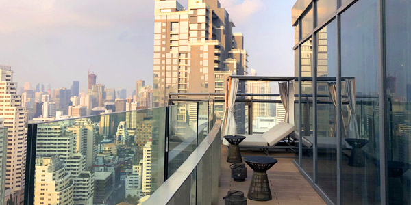 Hyatt Regency Bangkok Presidential Suite terrace offers a stunning view