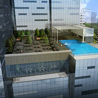 New Singapore business hotels, Westin poolside