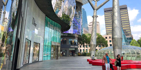 Orchard Road showing Louis Vuitton Store in Takashimaya Center