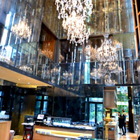 Taipei fun boutique hotels, Proverbs offers a chanderlier atrium lounge