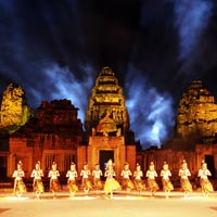 Phimai temple light show