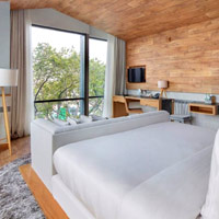 Saigon design hotels, Fusion Suites, woody Alpine hues