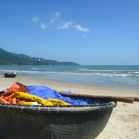 Danang basket-weave coracle fishing boat
