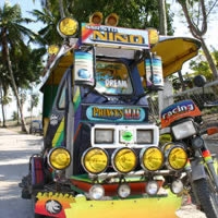 Decorated trishaw