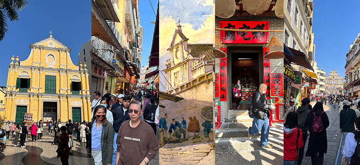 The heritage centre of Macau leads from St Dominic's Church through narrow alleys to the ruins of St Paul's