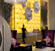 Bright splashes of colour add verve to the lobby