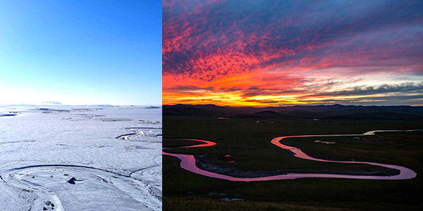 The Morigele River has picturesque bends and oxbow lakes to photograph