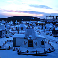 Conical 'Cuoluozi' homes in Aoluguya Reindeer Village are made from silver birch and hides