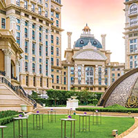 Macau casino hotels like the Grand Lisboa Palace Resort are architectural marvels