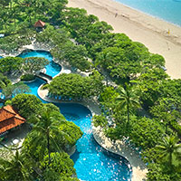 Grand Hyatt Bali is a sprawling manicured child-friendly hotel — one of the best in Asia — with five pools for kids