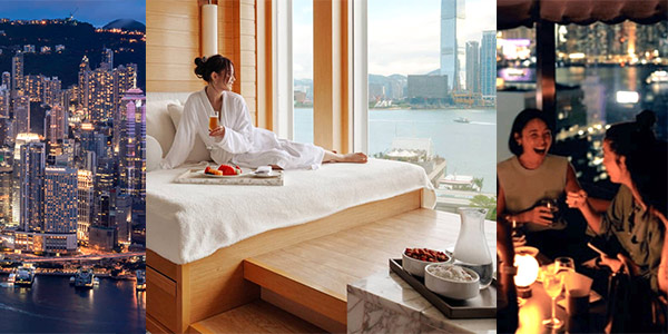 Hong Kong business and lifestyle hotels compared - Four Seasons (left) has a strong wellness suit with a harbour front location while Upper House (right) focuses on entertainment and fun dining