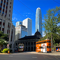 Trundling tram — some of the best Hong Kong conference hotels on our review are in Central
