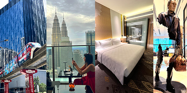 Review of the EQ (the reborn Hotel Equatorial)with its Sky51 rooftop bar and monorail access to functional corporate rooms and eye-catching statues and art — we compare EQ vs Hyatt Centric, Indigo, and Kimpton
