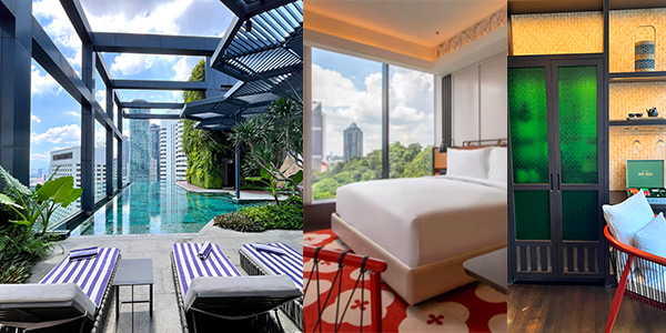 Hotel Indigo Kuala Lumpur on the Park is a refreshing burst of colour with a fabulous pool and traditional Malay design flourishes — it is often compared with Hyatt Centric as a lifestyle KL choice