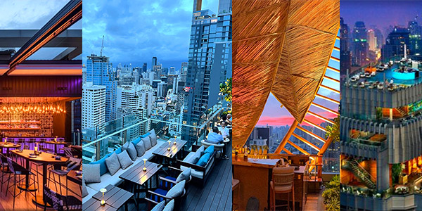 Comparing Bangkok hotel rooftop bars from Korean-style ANJU to the three-floor Spectrum at Hyatt Regency Sukhumvit, the new Sanctuary atop the InterContinental Sukhumvit, and Octave