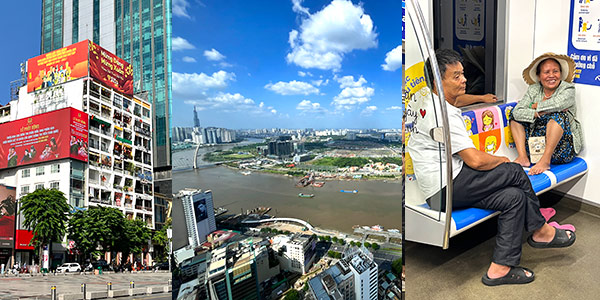 Ho Chi Minh City fun guide for the family — shopping and coffee at Cafe Apartments, river views from the Saigon Skydeck, and laid back Metro rides