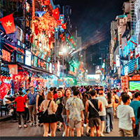Saigon nightlife, Bui Vien Street is a walking strip with clubs, bars and loud music