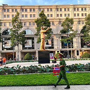 Saigon sightseeing — Uncle Ho statue near City Hall